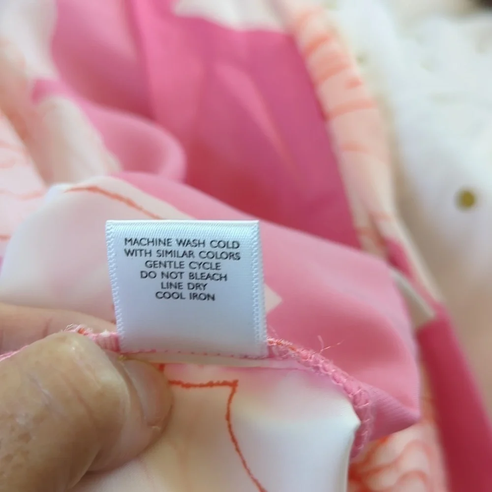 NATORI Nara Women’s Floral Belted Kimono Robe Pink White Peony Size M - Picture 5 of 15